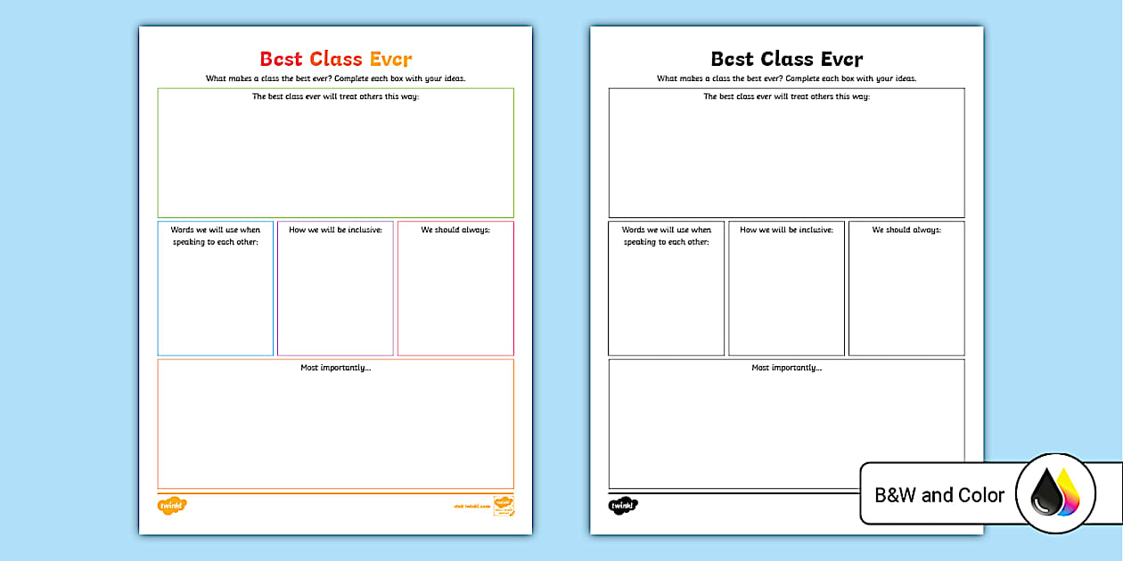 Best Class Ever Worksheet