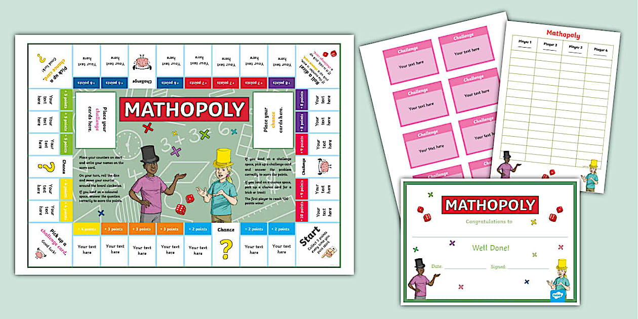 Mathopoly Editable Maths Game Board (teacher made) - Twinkl