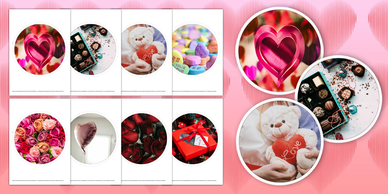 Valentine's Day Themed Circle Display Cut-Outs - Twinkl