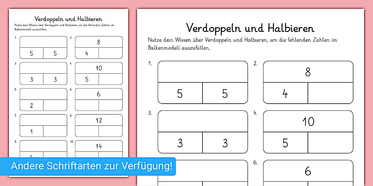 Verdoppeln und Halbieren (teacher made) - Twinkl