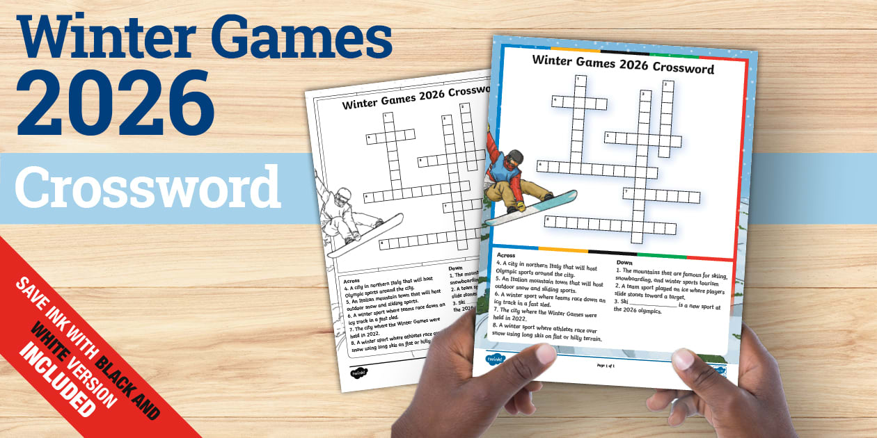 Winter Games 2026 Junior Crossword Fun