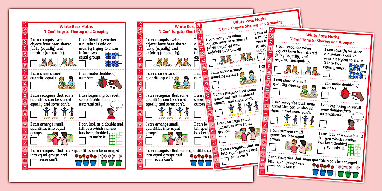 EYFS Maths 'I Can' Targets White Rose Maths Sharing&Grouping