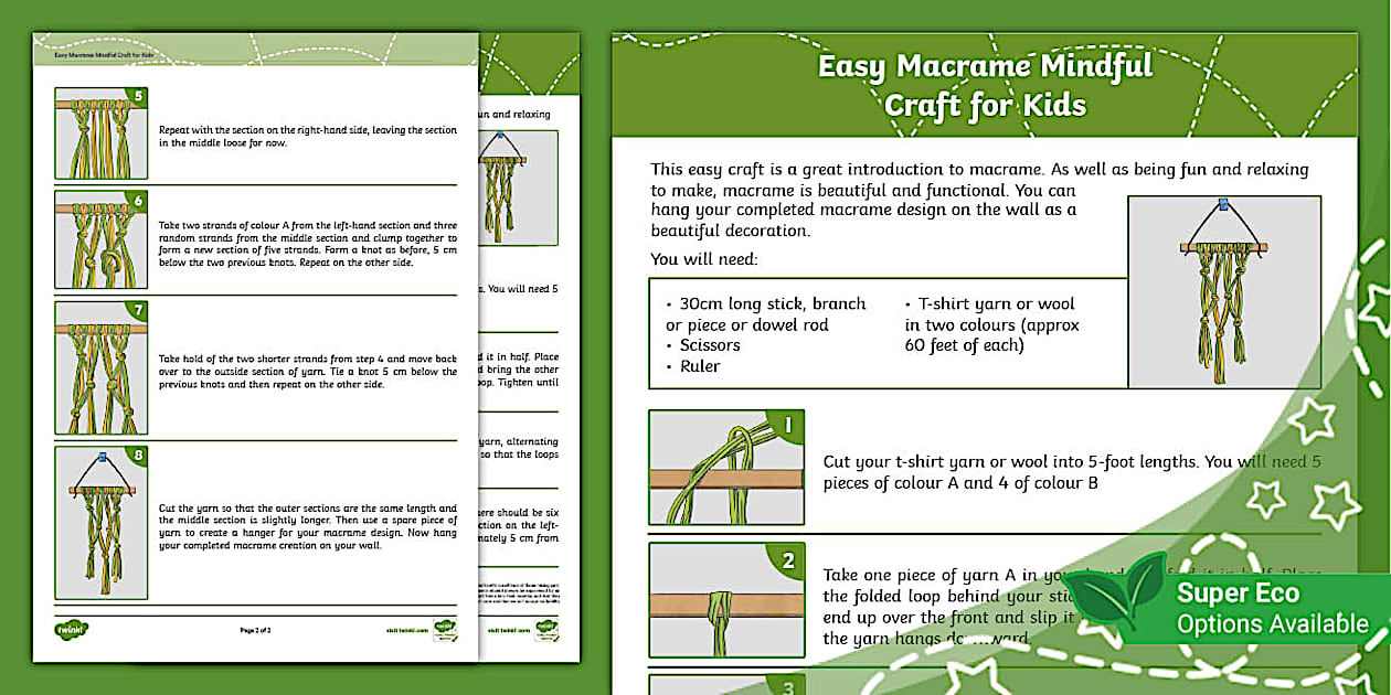 Easy Macrame Craft for Kids (teacher made) - Twinkl