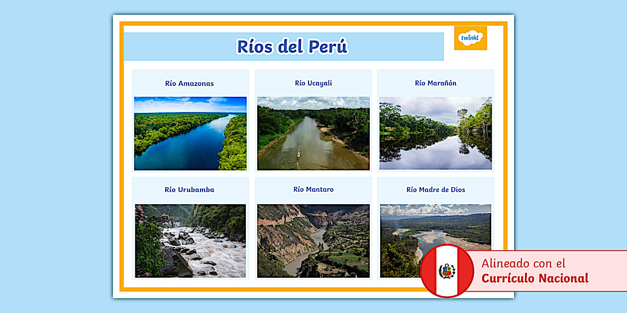 Lámina de los ríos del Perú Recursos Educativos Twinkl