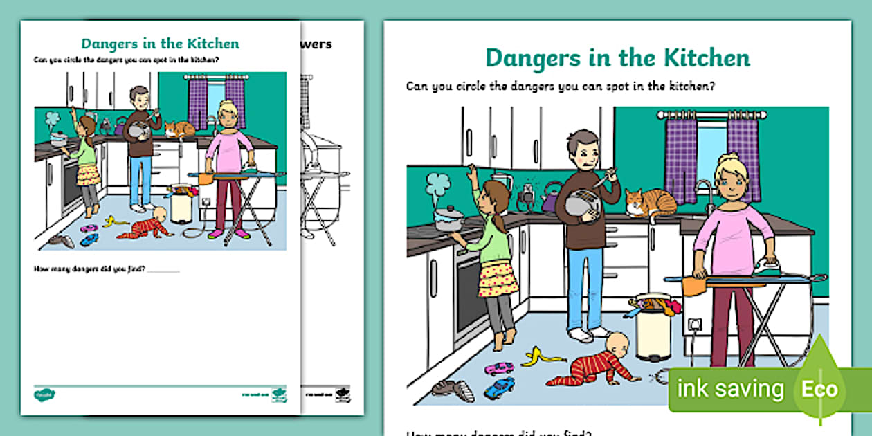 Kitchen Safety Worksheets Kindergarten Resource Twinkl