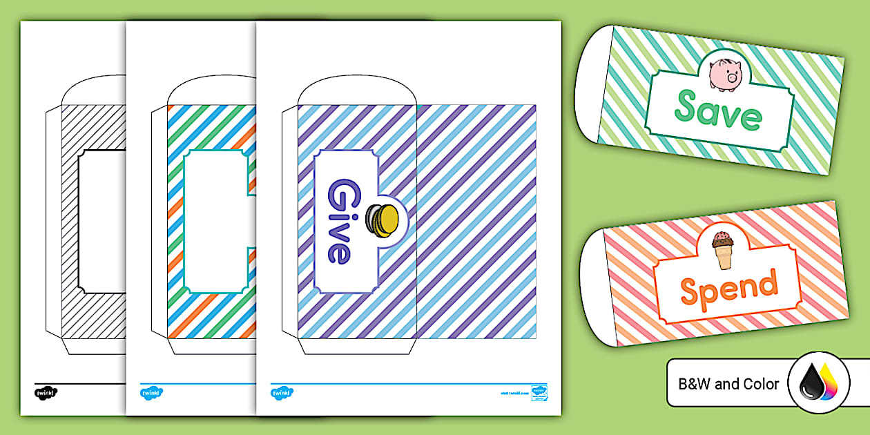 Budgeting Envelopes (teacher made) Twinkl