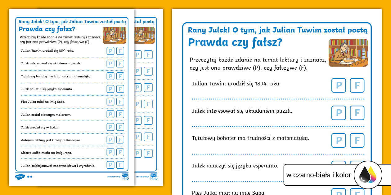 Test Z Lektury Rany Julek Rany Julek! | Znajomość lektury | Prawda czy Fałsz