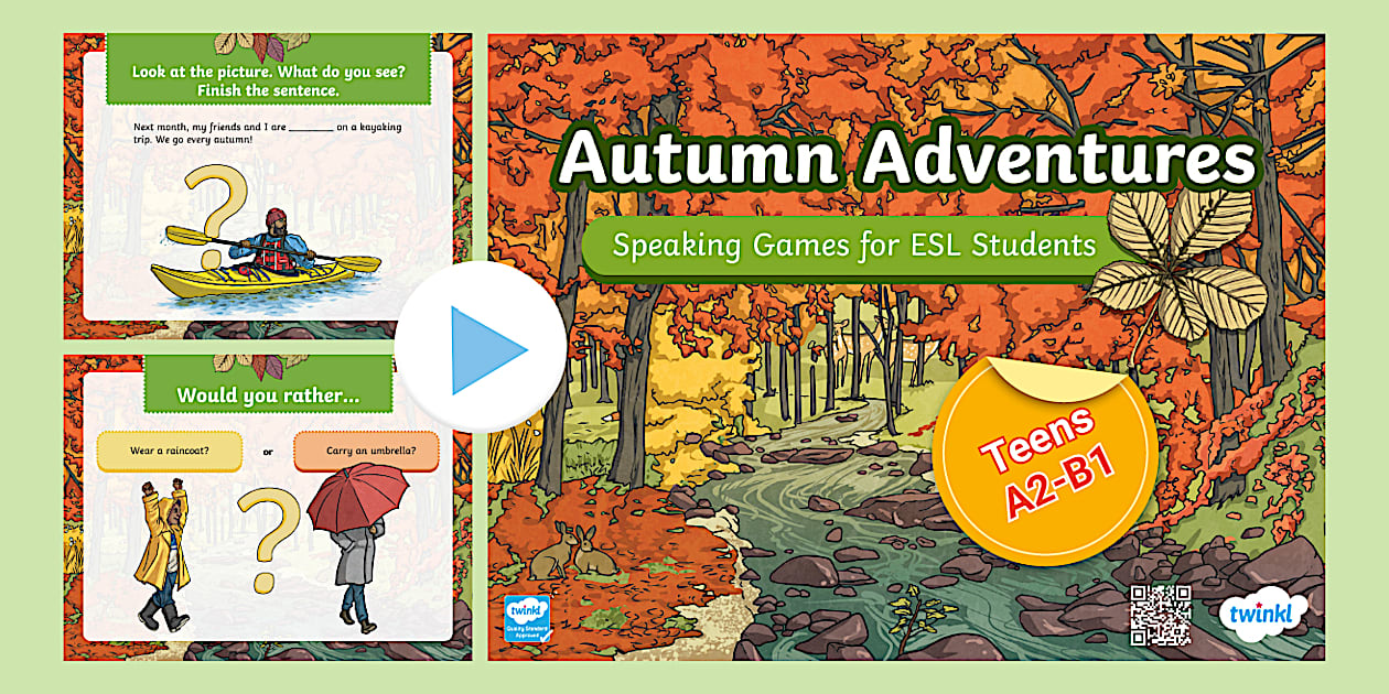 ESL Autumn Adventures: Speaking Games PPT [Teens, A2-B1]