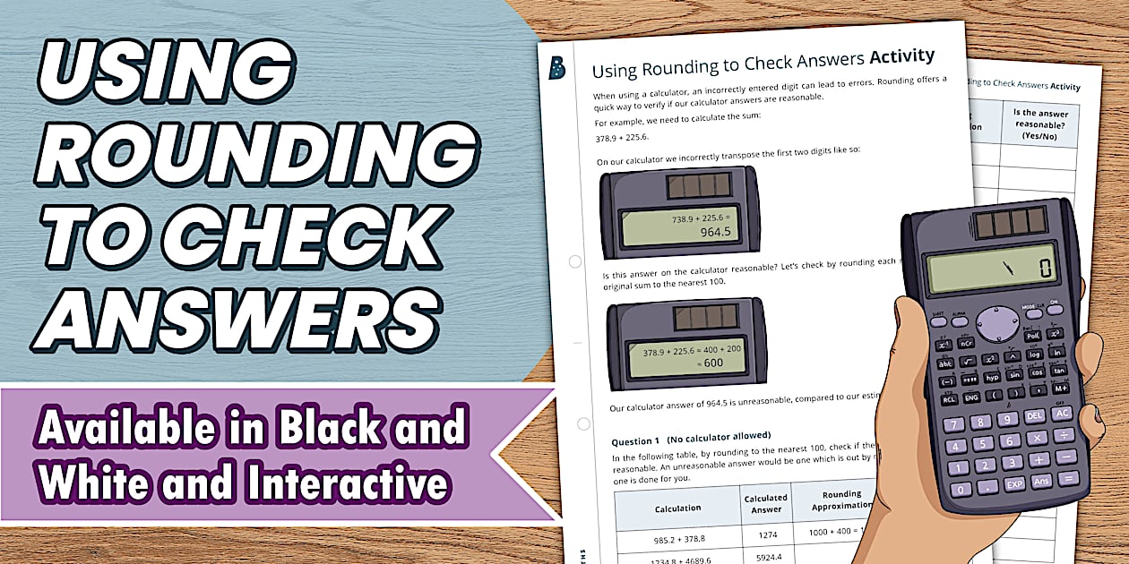 Using Rounding To Check Answers teacher Made Twinkl