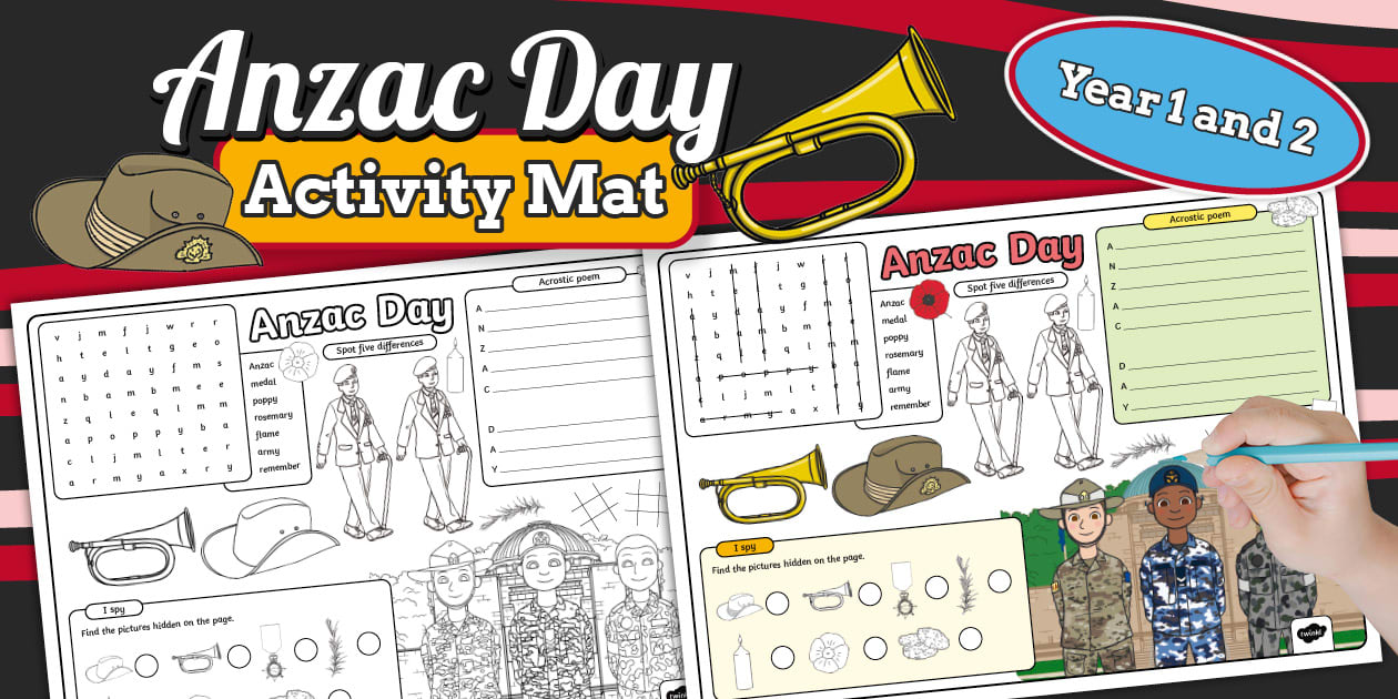 Anzac Day Activity Mat (Year 1 and 2)
