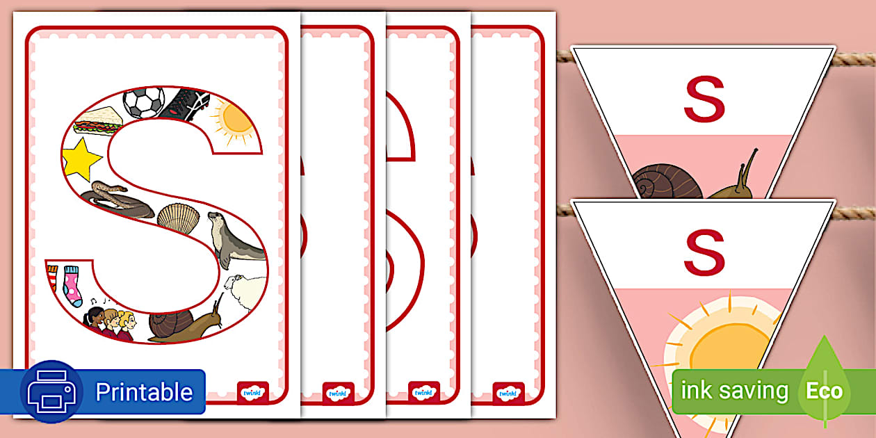 Gr. R Phonics Display Posters and Bunting: S Sound - Twinkl