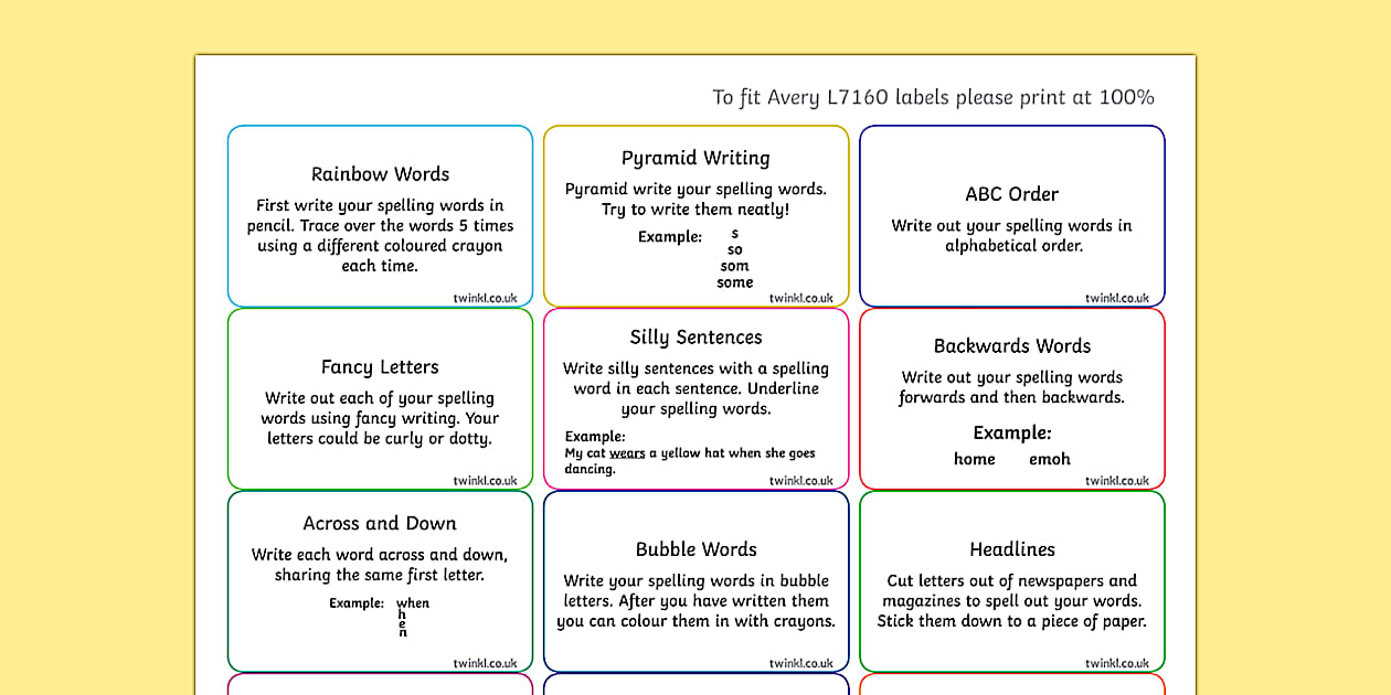 Challenges Cursive Text Cursive Spelling Challenge Activity Stickers - Twinkl