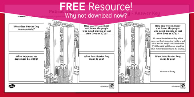 FREE Patriot Day Graphic Organizer (teacher made) - Twinkl