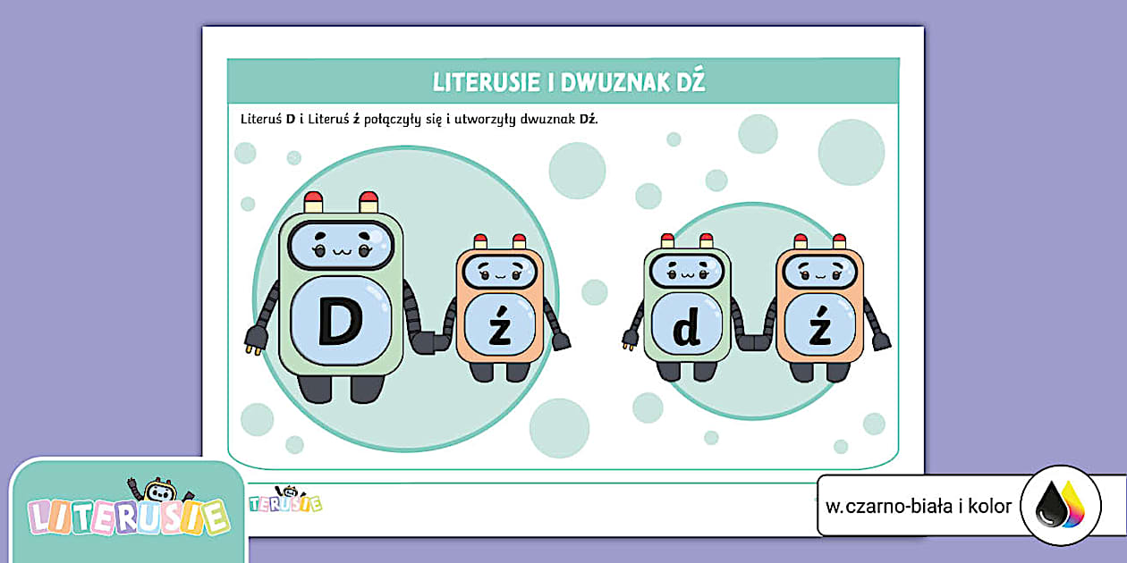 Dwuznak Dź | Literusie | Plakat z dwuznakiem dź - Twinkl