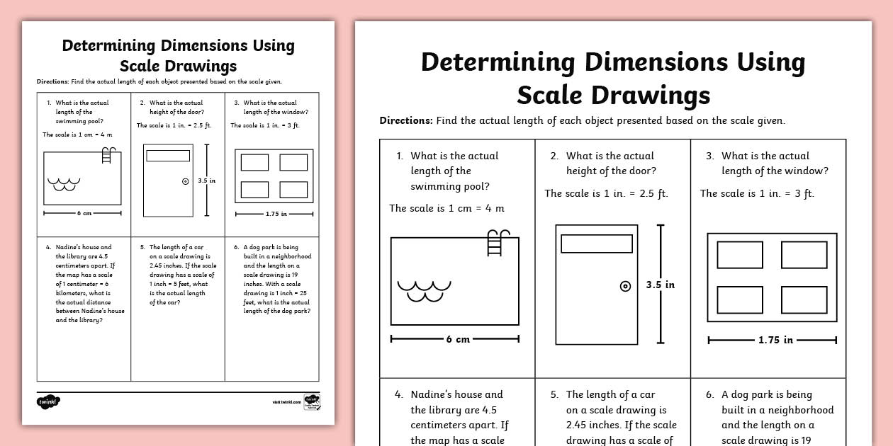 Scale Drawing Worksheet 7th Grade Worksheet Twinkl USA