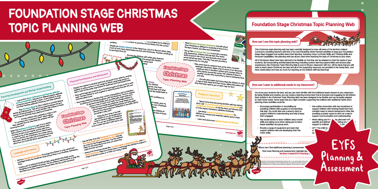 NI EYFS Foundation Stage Topic Planning Web: Christmas