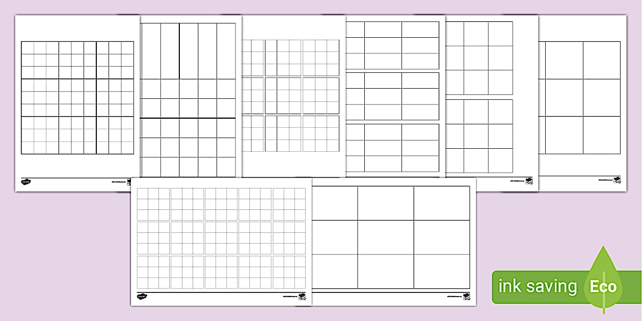 3 by 3 Grid Templates (teacher made) Twinkl