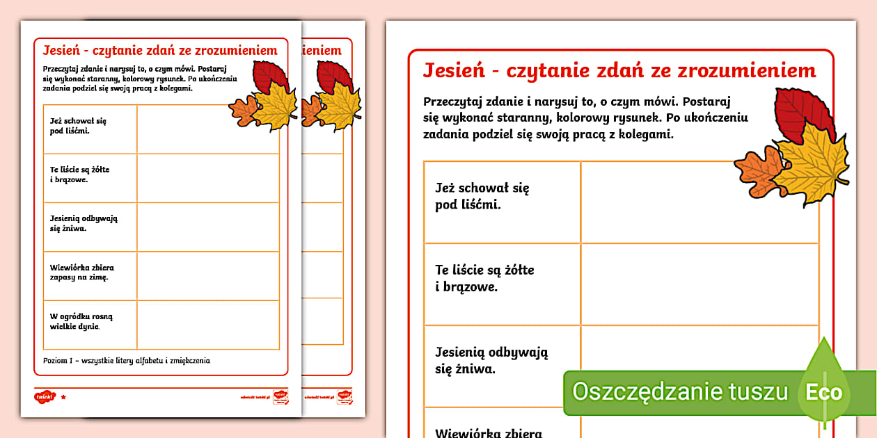 Sprawdzian O Jesieni Dla Klasy 1