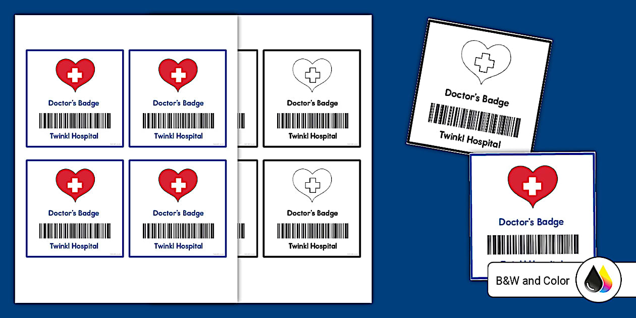 Pretend Doctor Badge Printable | Resource | Twinkl USA