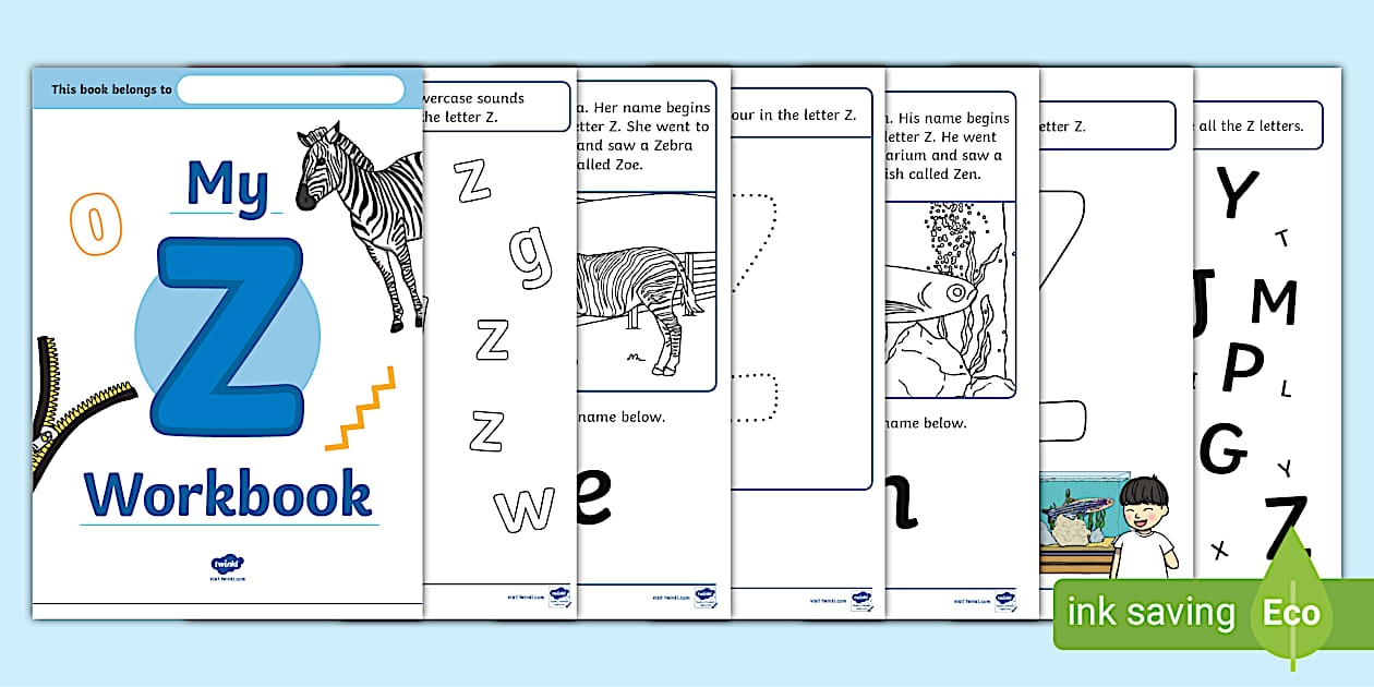 Pre Cursive Z Precursive My 'Z' Workbook (professor feito) - Twinkl