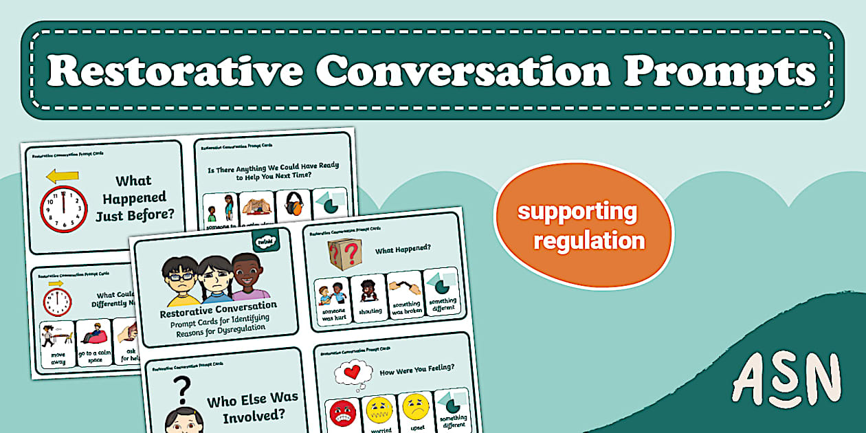 Restorative Approach Script Restorative Conversation Prompt Cards (Dysregulation)