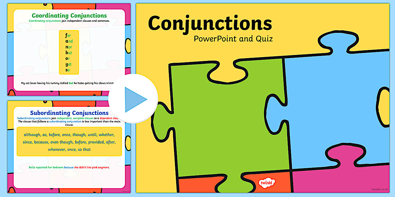 Types of Conjunctions Quiz - Correlative & More - Twinkl