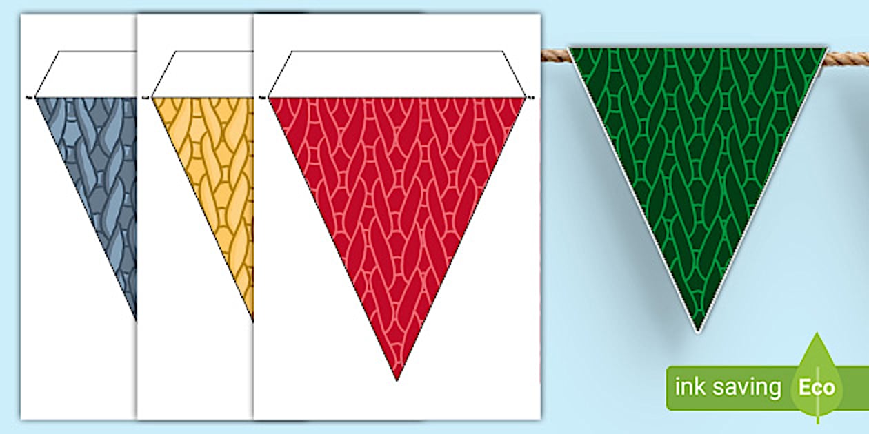 Knitted pattern bunting - Display Resources (teacher made)