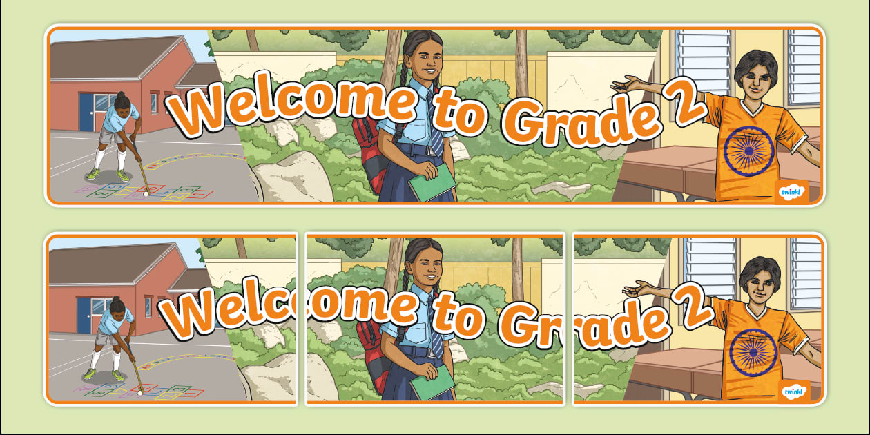 Welcome to grade 2 display banner twinkl