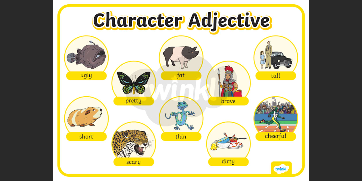 Character Adjective Word Mat Teaching Resource Twinkl 1260x630