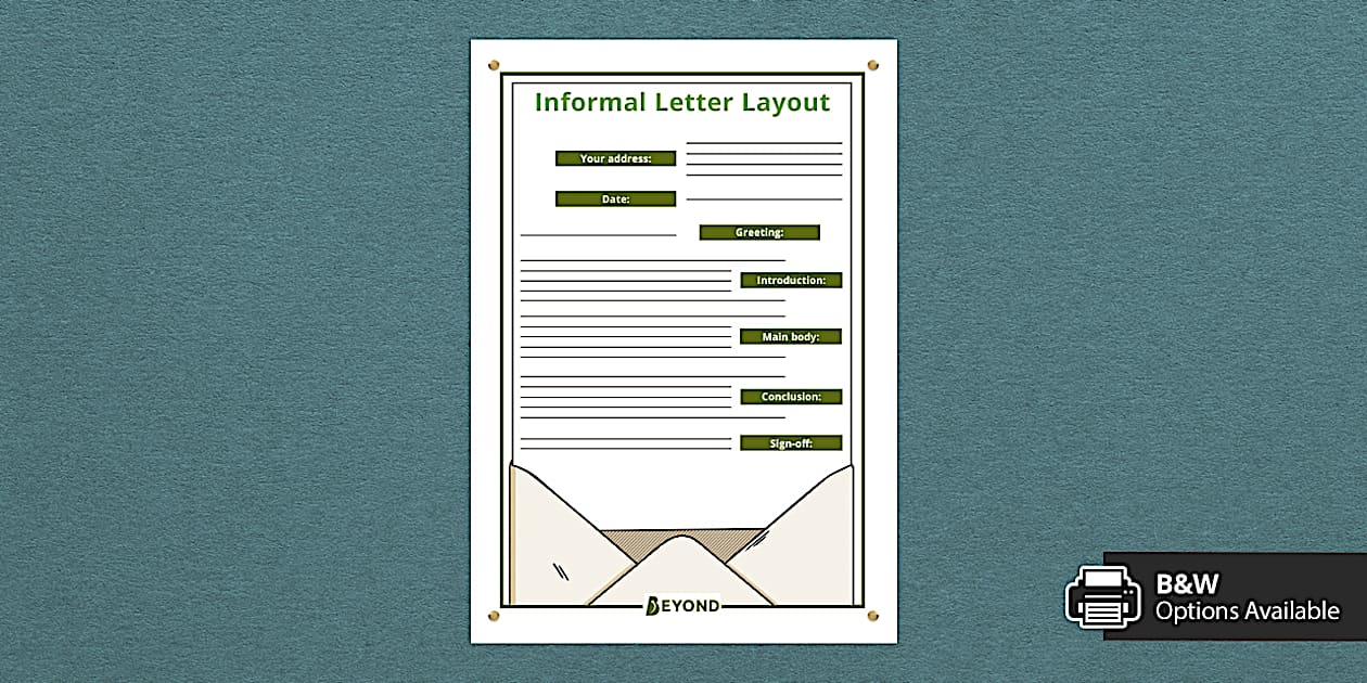 Informal Letter Layout Display Sheet | English Resources