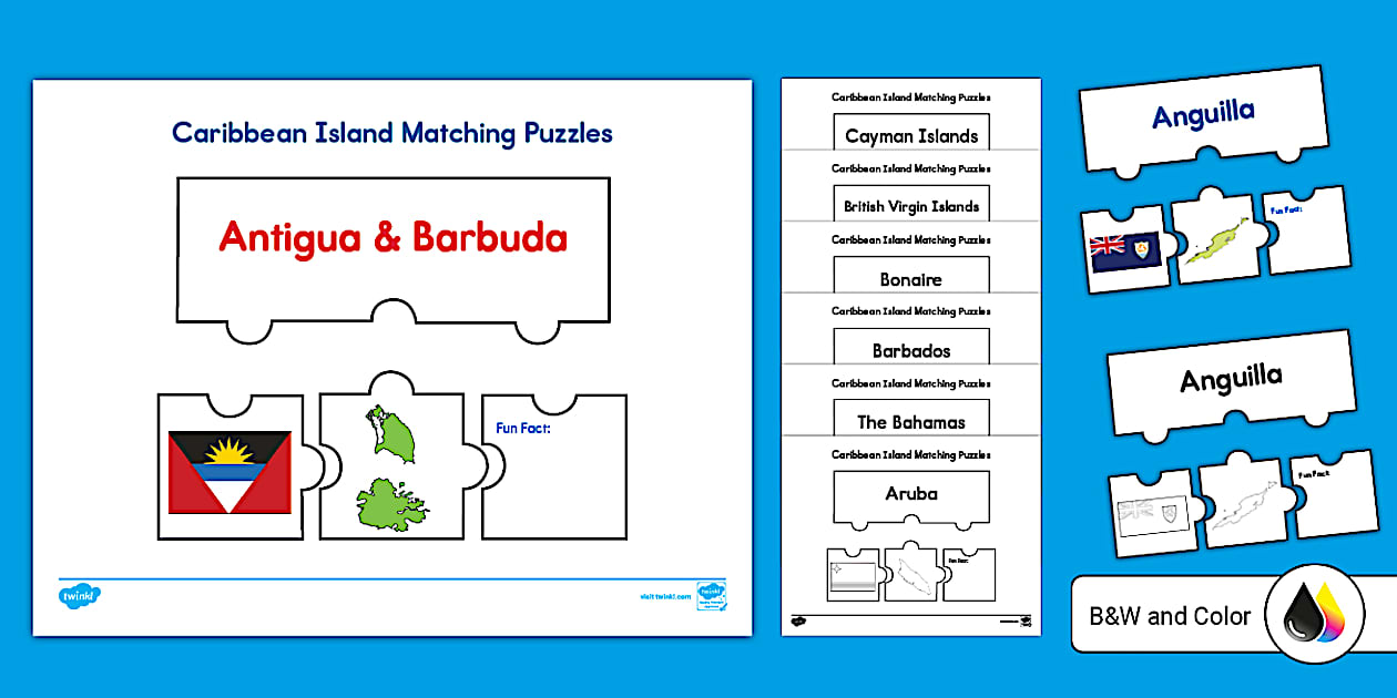 Caribbean Island Matching Puzzles (Teacher-Made) - Twinkl