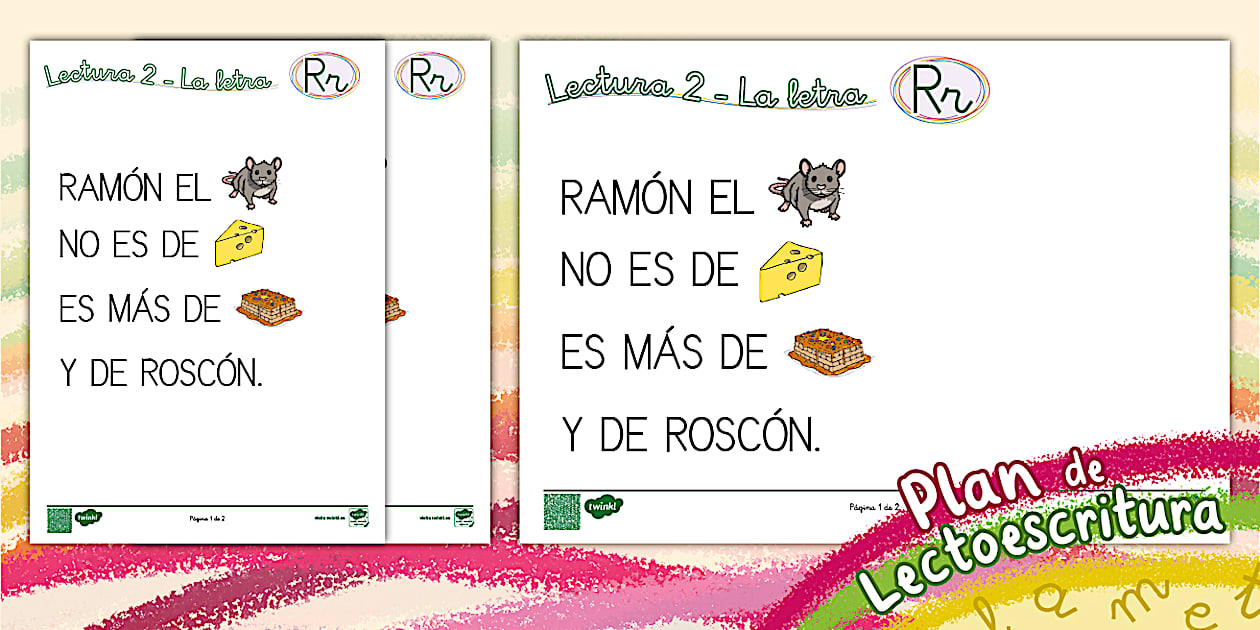 Plan de lectoescritura: La letra R - Lectura 2 - Twinkl