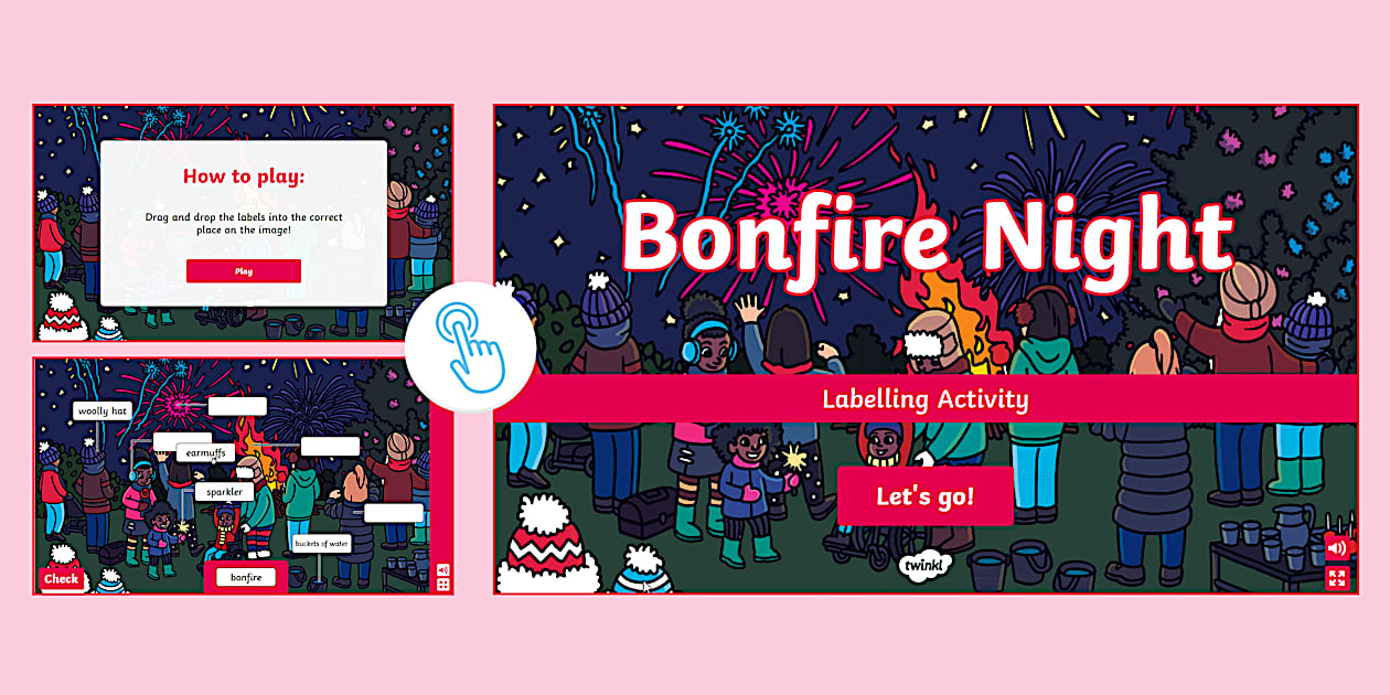 Bonfire Night Interactive Labelling Activity Twinkl