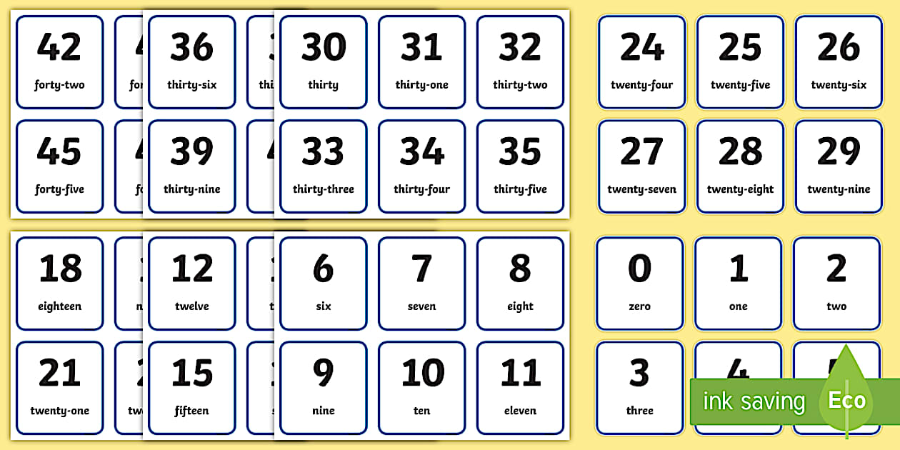 Numbers 1 100 Flash Cards Printable PDF Twinkl USA