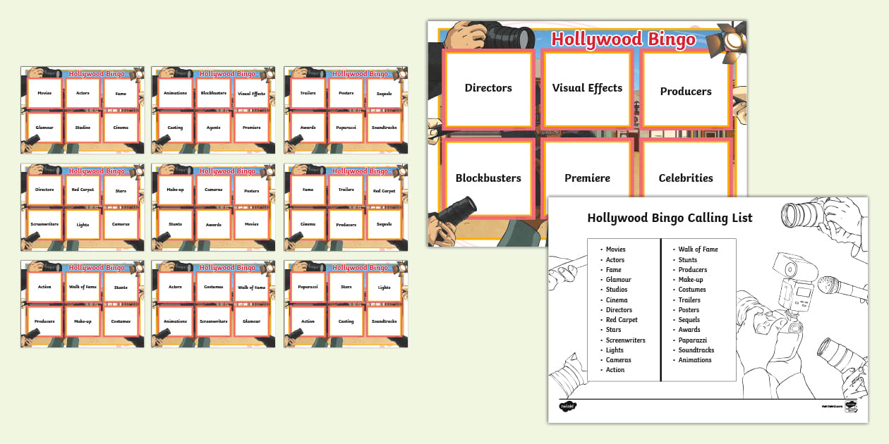 Hollywood Bingo (teacher made) - Twinkl