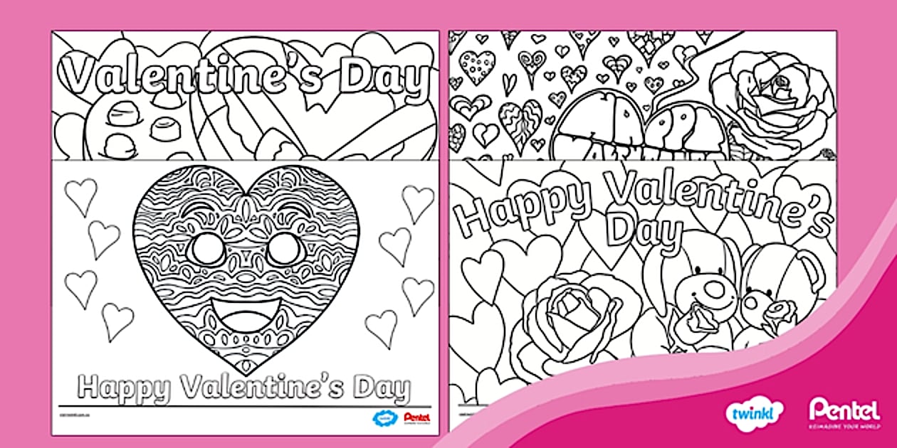 Twinkl x Pentel Singapore Valentine's Day Colouring Pack