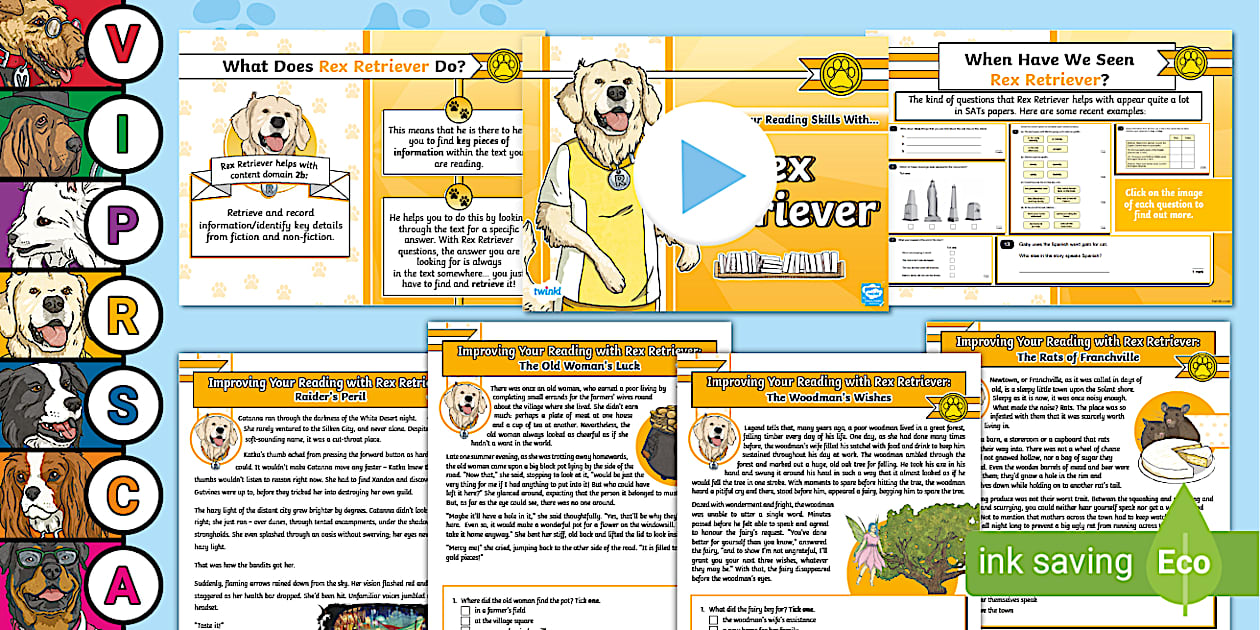 Uks2 improving your reading skills with rex retriever activity pack