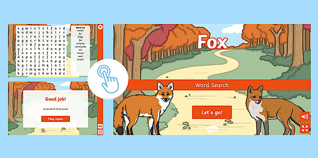 Fox Interactive Word Search Activity Twinkl Twinkl