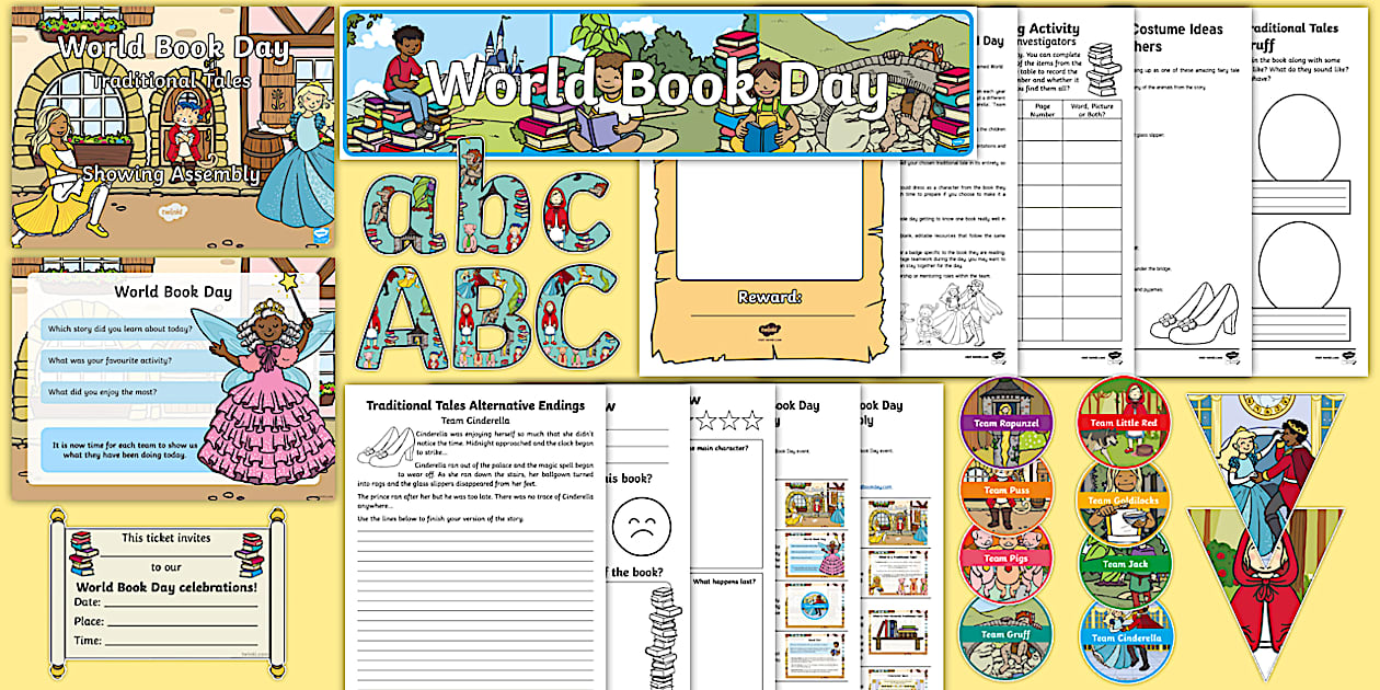World Book Day Whole School Traditional Tales Themed Day Activity Pack