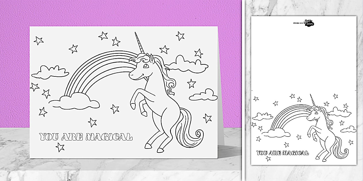 Unicorn Colouring Card | Twinkl Party (Hecho por educadores)