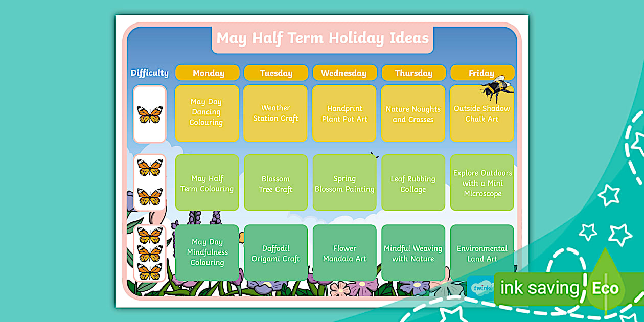 May Half Term Holiday Family Activity Ideas teacher Made 