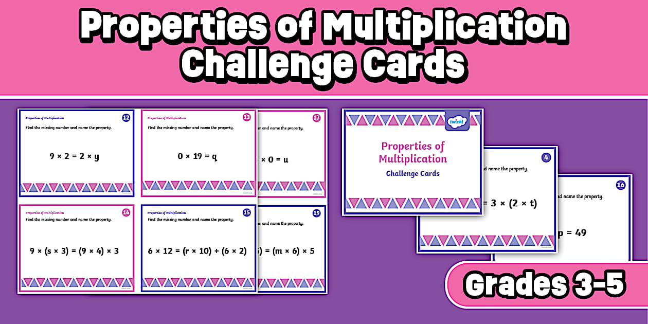 * NEW * Properties of Multiplication Challenge Cards