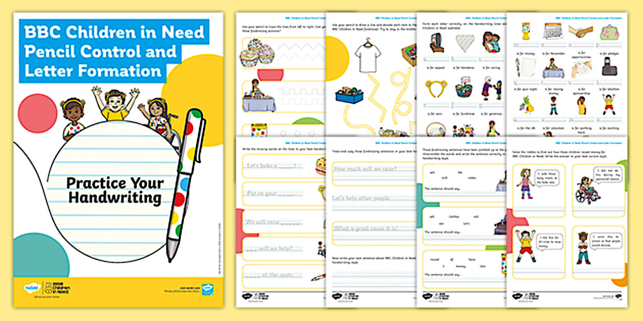 FREE! - BBC Children in Need Pencil Control and Letter Formation ...