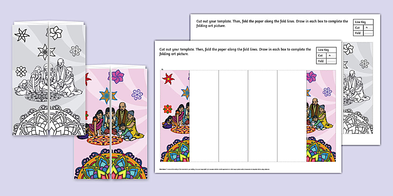 Rangoli Folding Art Template - Twinkl India (teacher made)