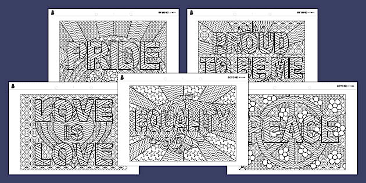 Beyond Cymru: Pride Mindfulness Colouring Sheets
