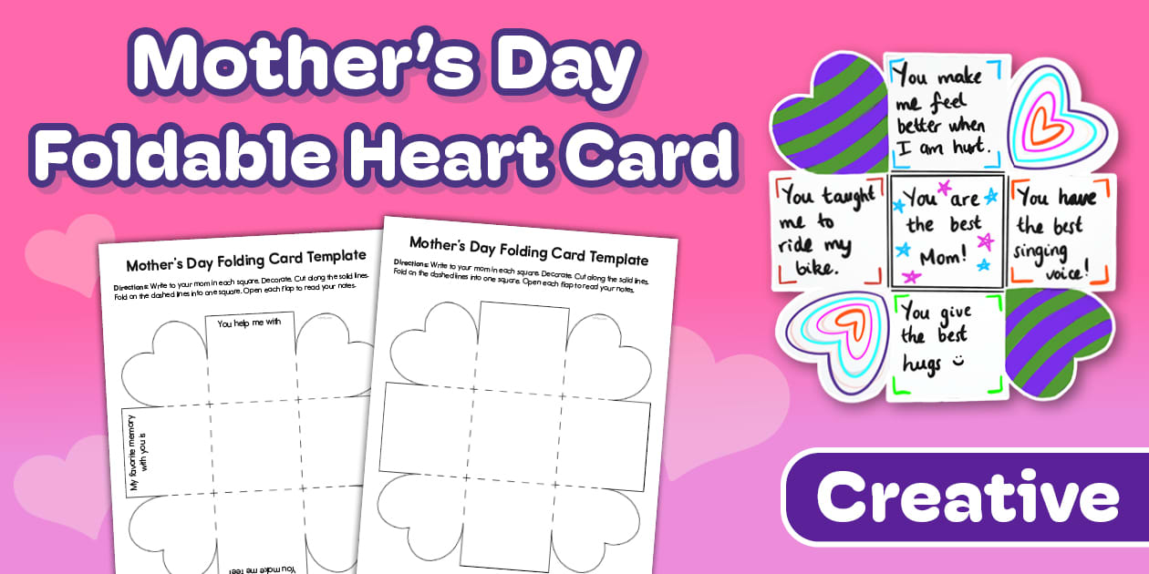 Mother's Day Foldable Heart Card