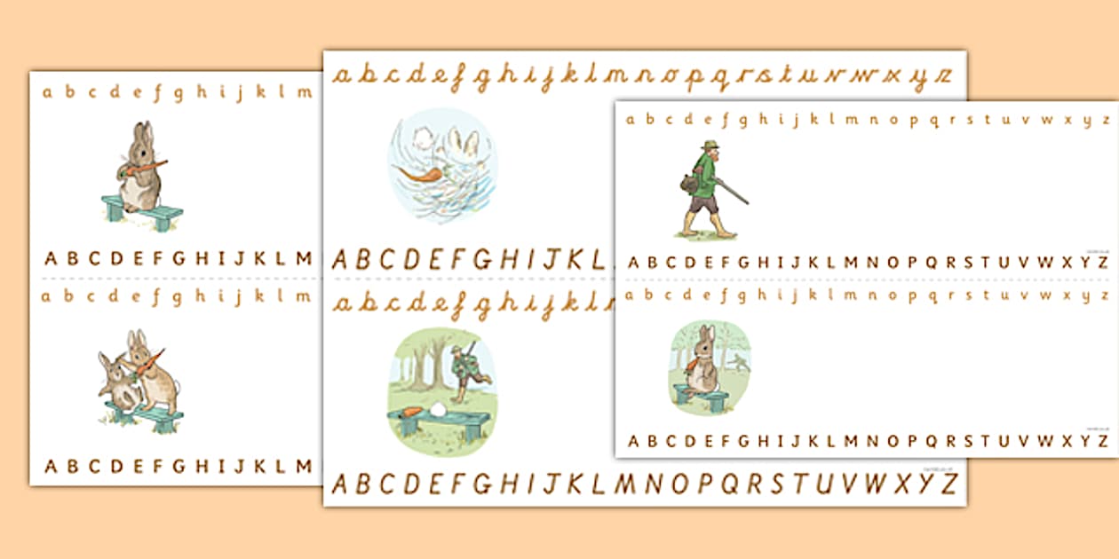 Editable Beatrix Potter - The Story of a Fierce Bad Rabbit Alphabet Strips