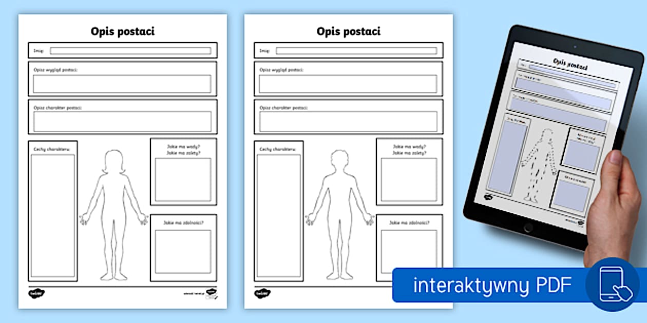 Opis postaci | Karta pracy | Interaktywny PDF (teacher made)