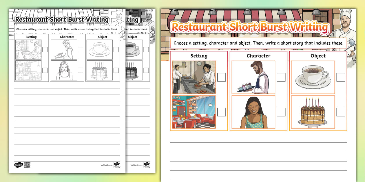 Restaurant Short Burst Writing Template