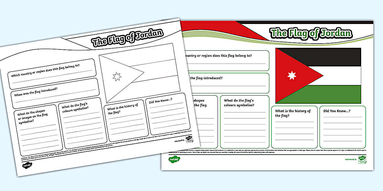 Jordan Flag Fact File Template - Twinkl Writing - Twinkl